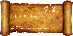 Fábri Márton névjegykártya