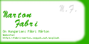marton fabri business card